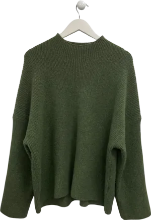 Abercrombie & Fitch Green Ribbed Mock Neck Jumper UK XL