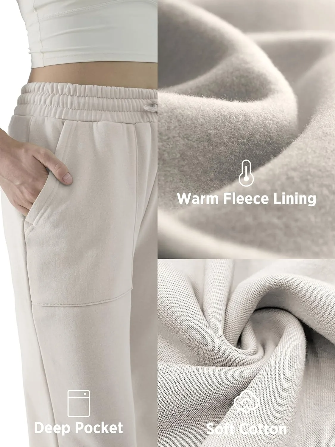 Baggy Sweatpants for Women High Waisted Soft Fleece Lining Sweatpants with Pockets Y2K Joggers Lounge Campus Outfits