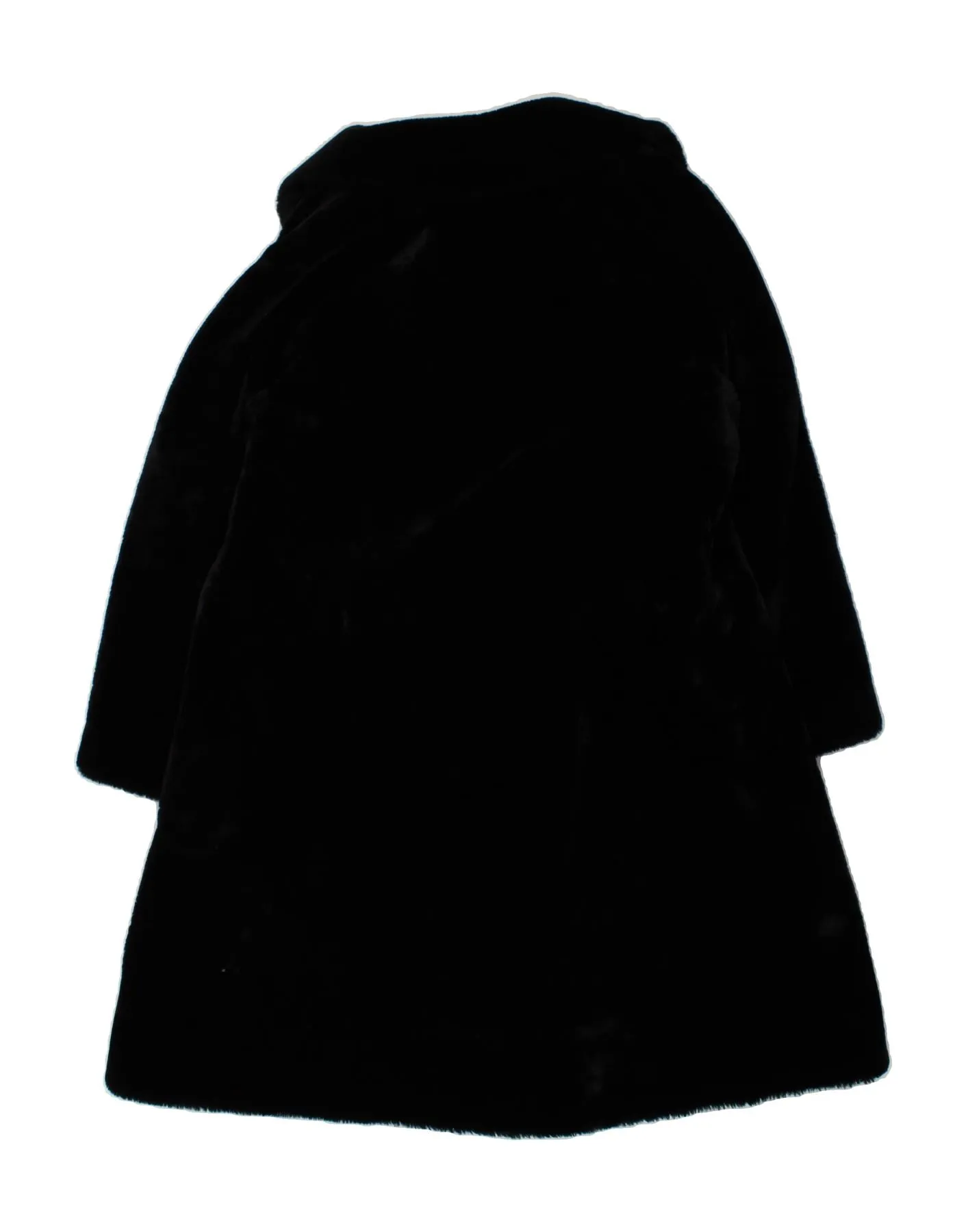BORGAZIA Womens Faux Fur Overcoat UK 14 Large Black