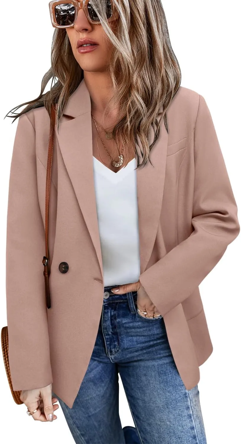 CHICZONE Womens Long Sleeve Casual Blazers Open Front Lapel Button Work Office Blazer Jackets