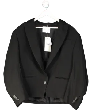 H&M Black Studio Collection Oversized Linen-blend Blazer UK M