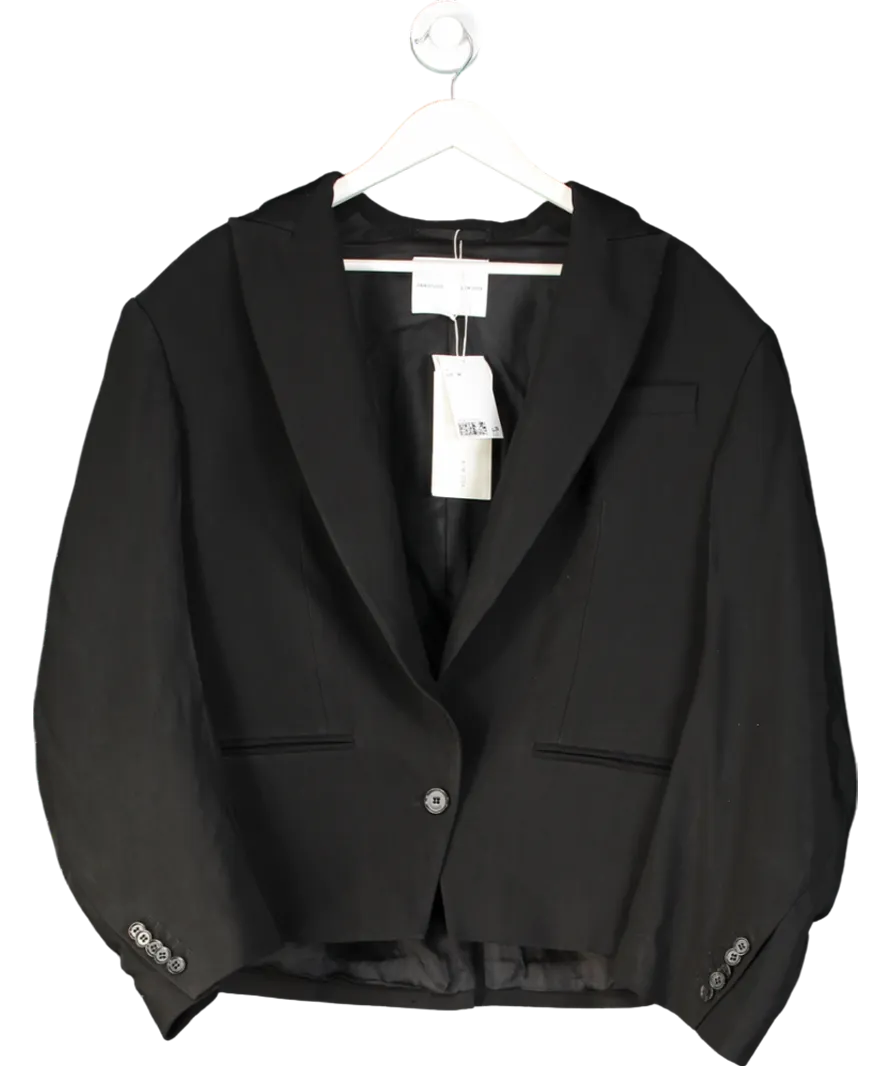 H&M Black Studio Collection Oversized Linen-blend Blazer UK M
