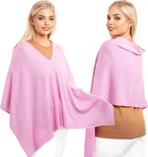 InCashmere 100% Pure Cashmere Women Poncho Sweater - Lightweight Warm Knitted Shawl Wrap - All Year Round Dress Topper Gift