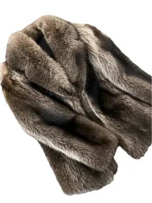Men's Thickened Fox Fur Overcoat - Mid-Length Lapel Short Coat with Three Buttons | Warm Business Casual Winter Fashion