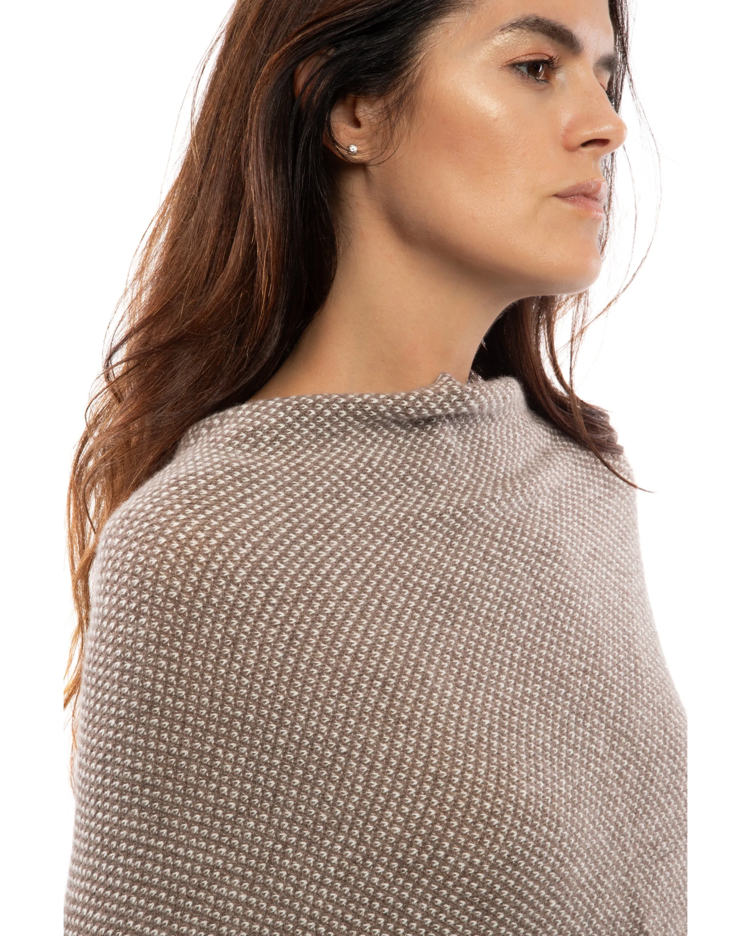 NEW FALL 24 - Pure Cashmere Asymmetric Poncho Black