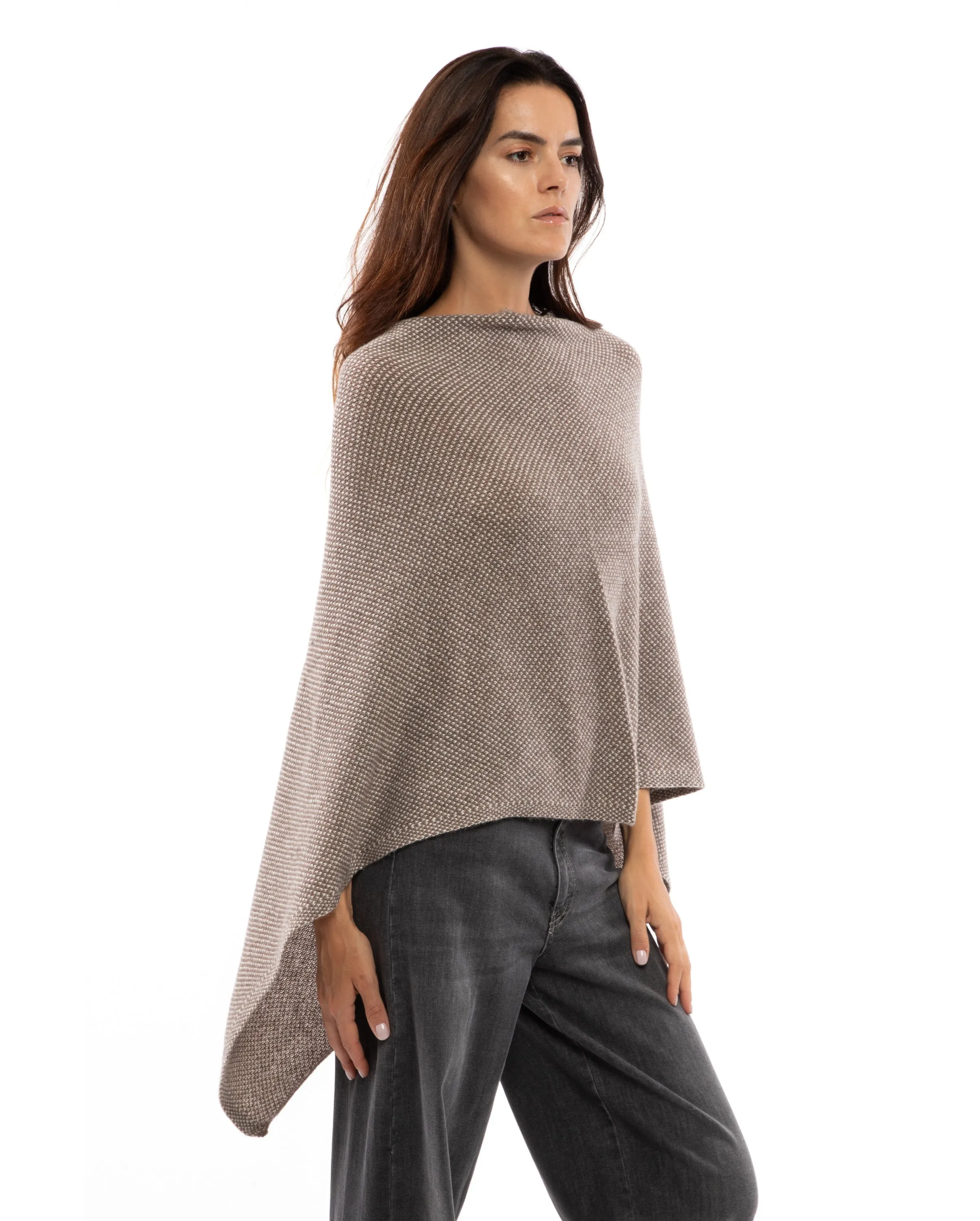 NEW FALL 24 - Pure Cashmere Asymmetric Poncho Black