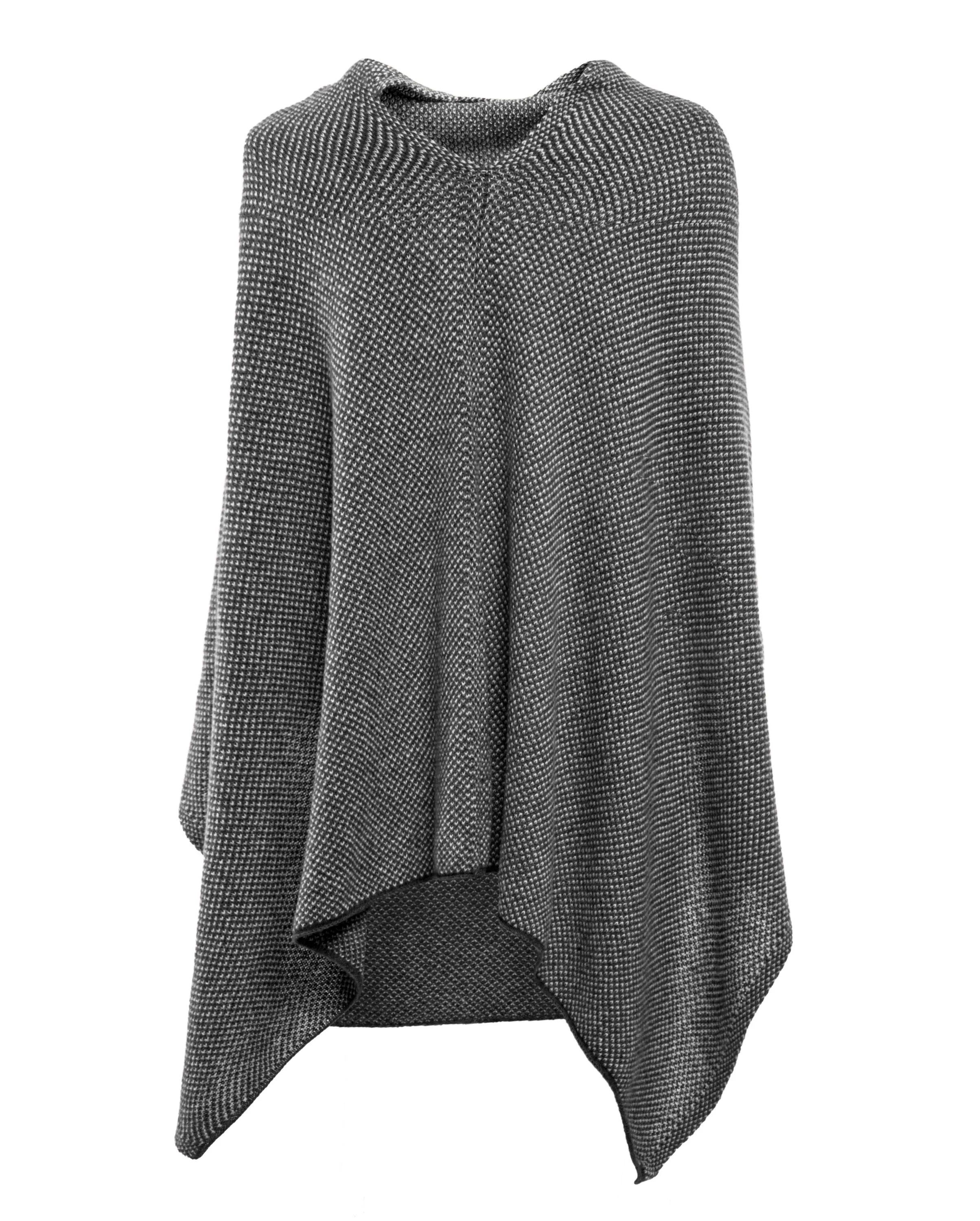 NEW FALL 24 - Pure Cashmere Asymmetric Poncho Black