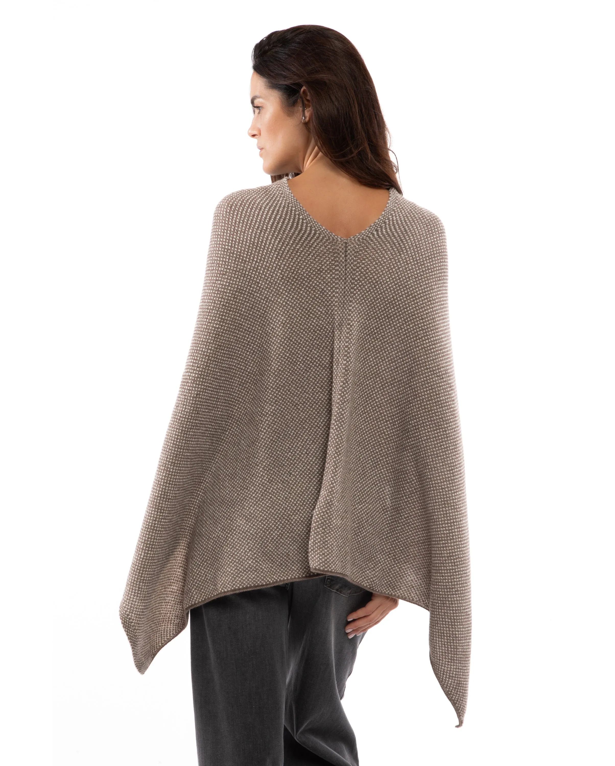 NEW FALL 24 - Pure Cashmere Asymmetric Poncho Black