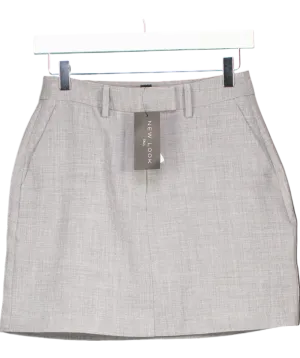 New Look Grey High Waisted A-line Mini Skirt UK 8