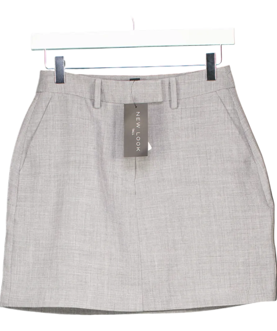New Look Grey High Waisted A-line Mini Skirt UK 8