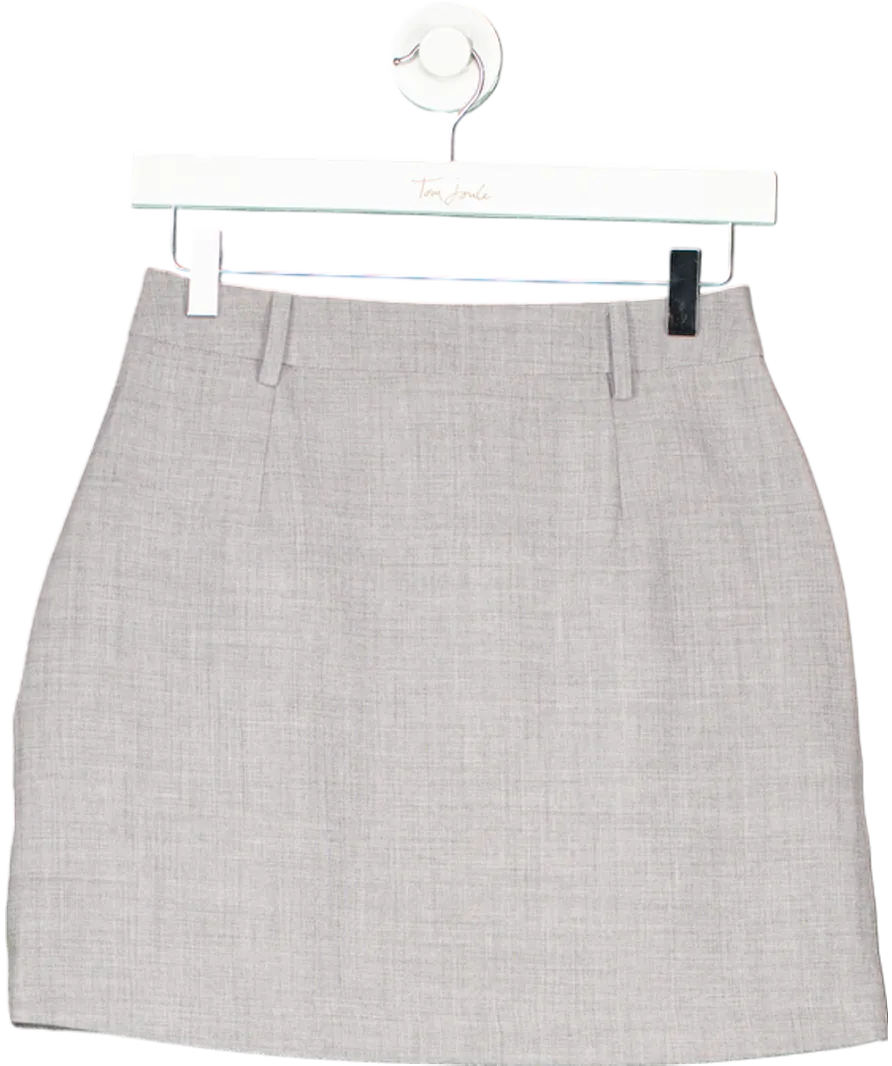 New Look Grey High Waisted A-line Mini Skirt UK 8