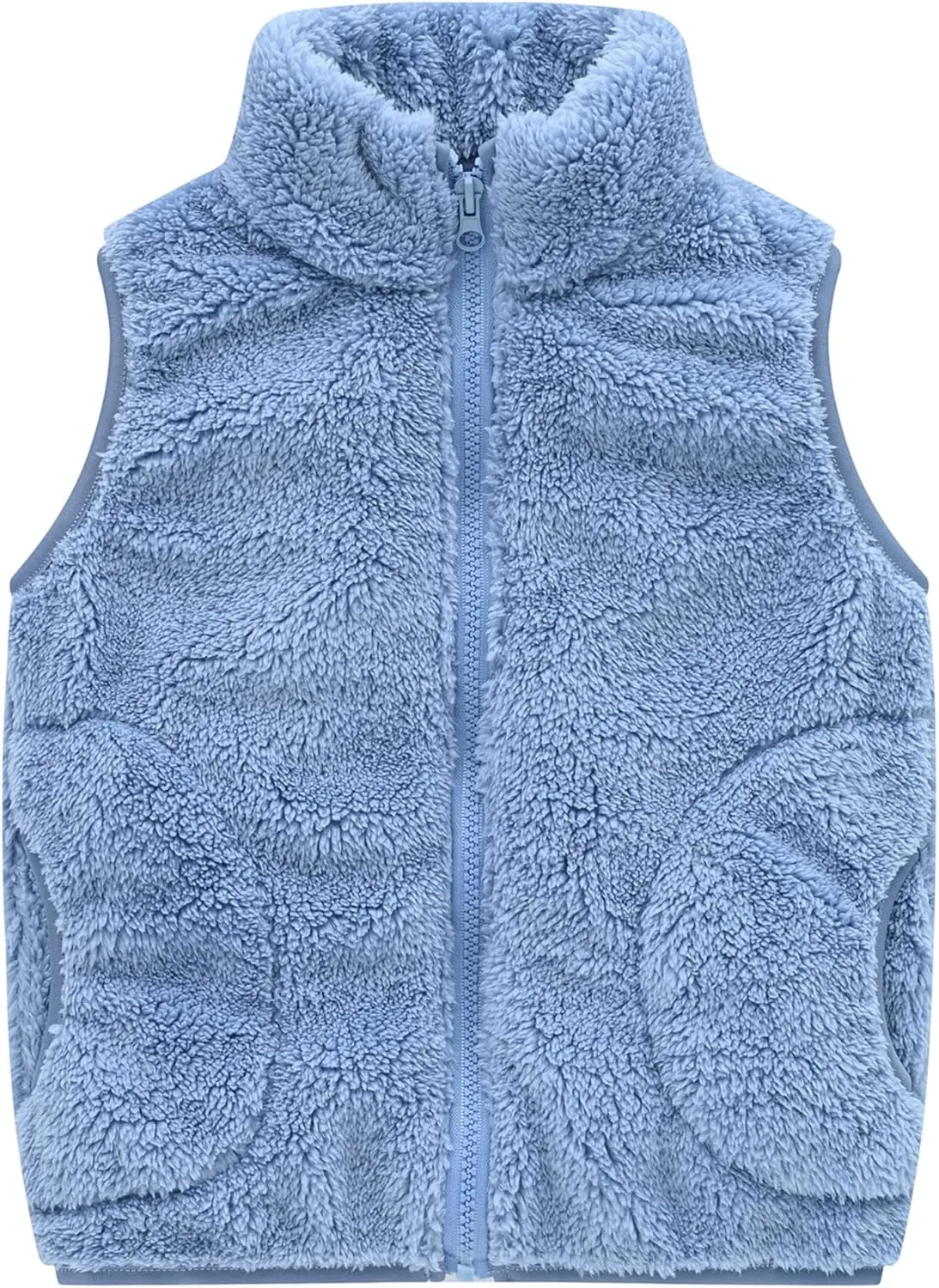 SEAUR Toddler Boys Girls Fuzzy Fleece Vest Cute Sherpa Sleeveless Waistcoat Winter Warm Faux Fur Outerwear with Pocket