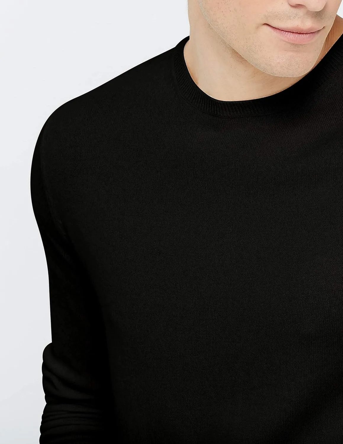 State Cashmere Men's Essential Crewneck Sweater 100% Pure Cashmere Classic Long Sleeve Pullover