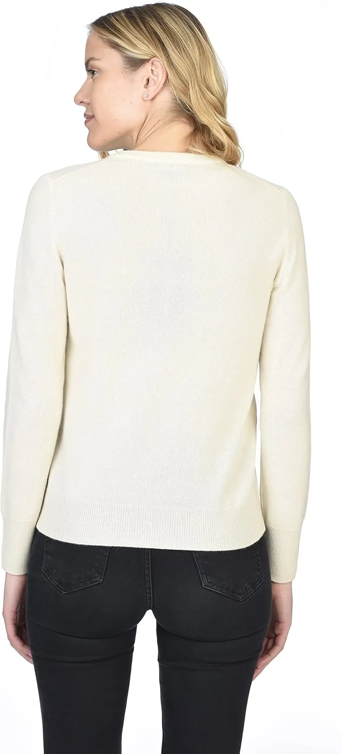 State Cashmere Womens Essential Crewneck Sweater 100% Pure Cashmere Classic Long Sleeve Pullover