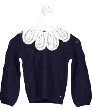 Tartine et Chocolat Blue Jardin D Hiver Marine Sweater 8 Years