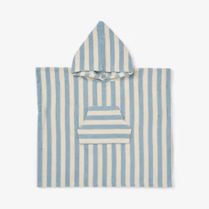 Terry Poncho Lille - blue swim stripe