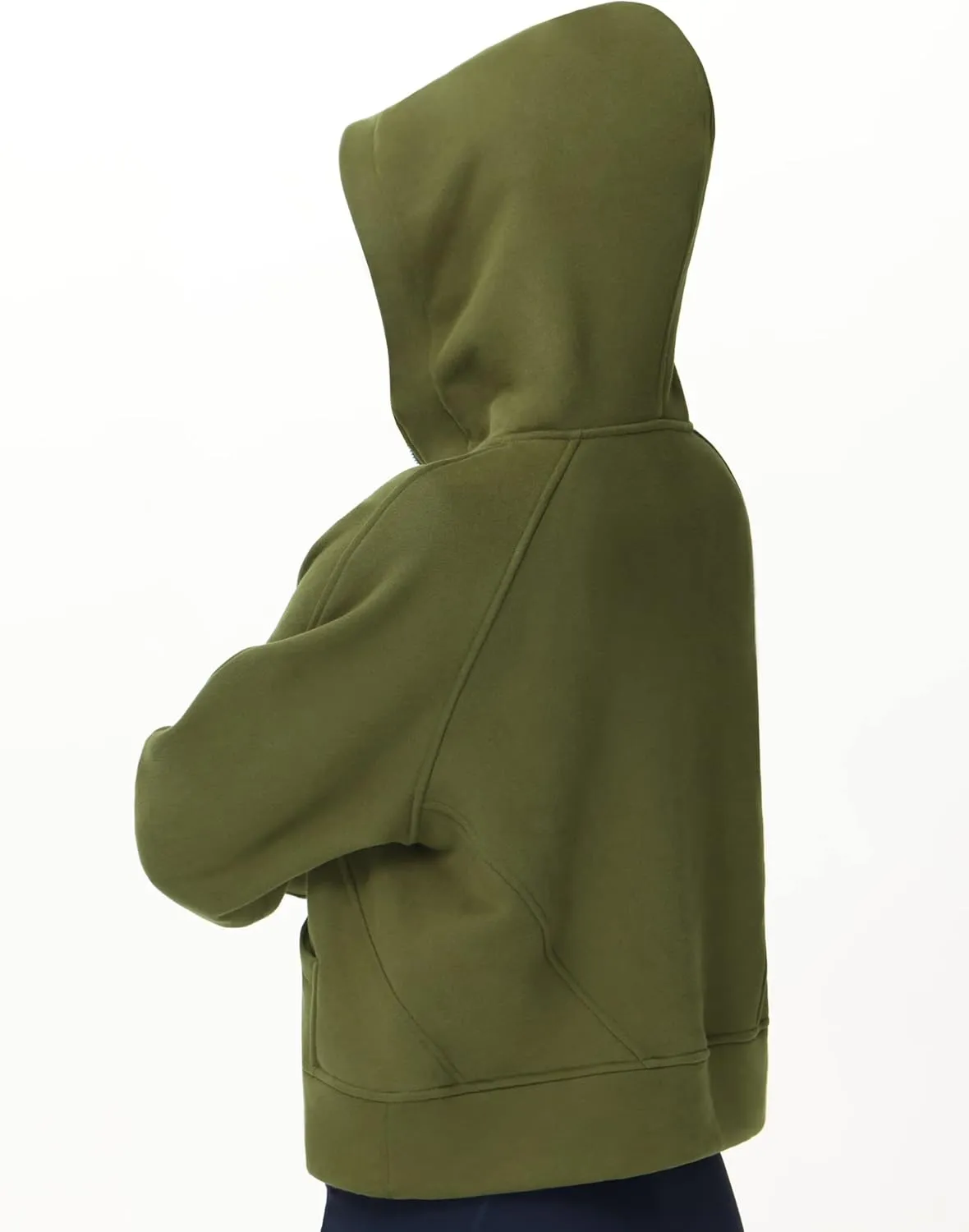 THE GYM PEOPLE Womens' Hoodies Half Zip Long Sleeve Fleece Crop Pullover Sweatshirts with Pockets Thumb Hole